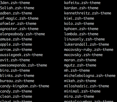 sample list of themes